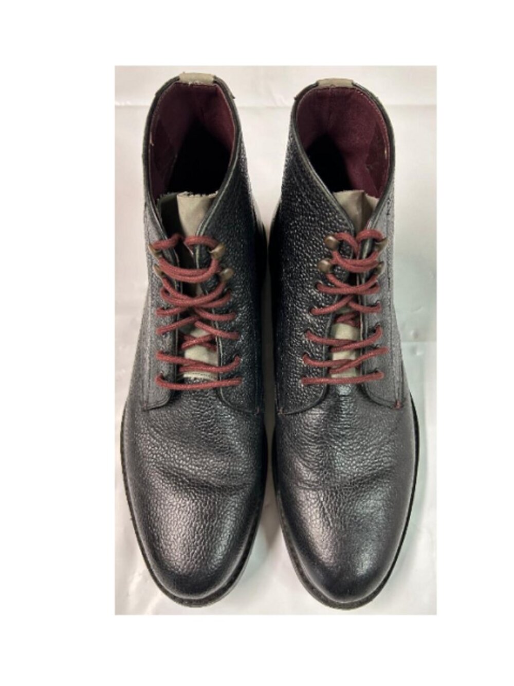 Ted Baker Men's Leather Karusl Pebble Grain Boots Black, Size 44